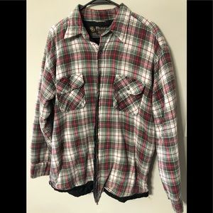 Quilt-lined flannel button-down